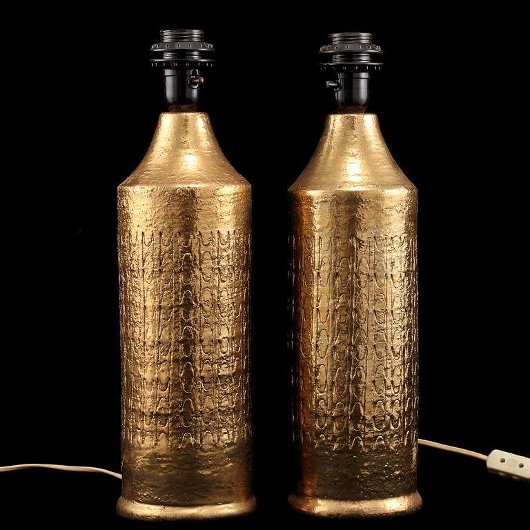 BORDSLAMPOR, ett par, Bergboms, 1900-talets andra hälft.