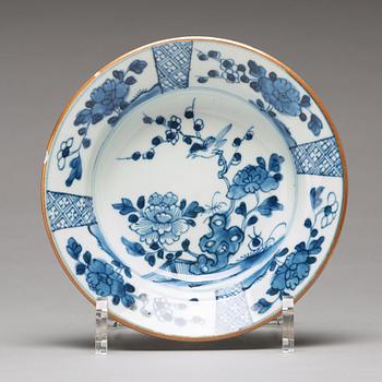 A matched set of 12 blue and white dessert dishes, Qing dynasty, 18th Century.