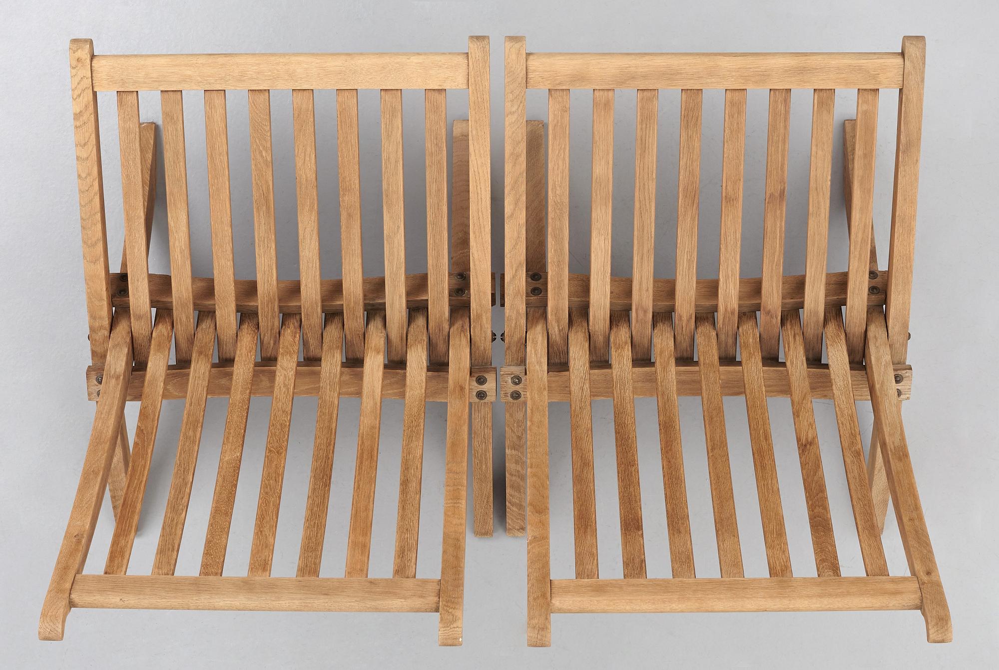 HANS J WEGNER, a pair of folding chairs for Johannes Hansen, Denmark 1960's.