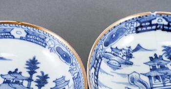 PARTI PORSLIN, 9 delar, Kina, 1700- och 1800-tal.