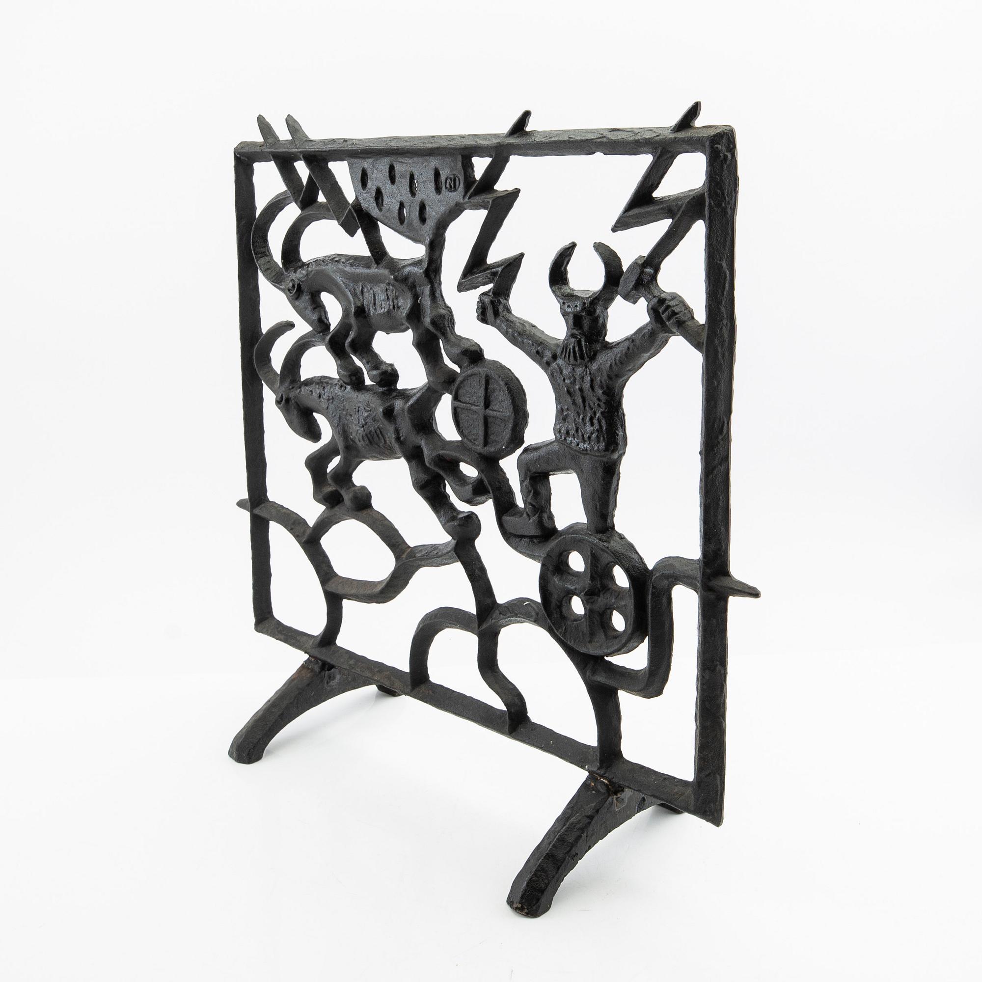 Olle Hermansson, gnistskydd, gjutjärn, Husqvarna, 1960-tal.