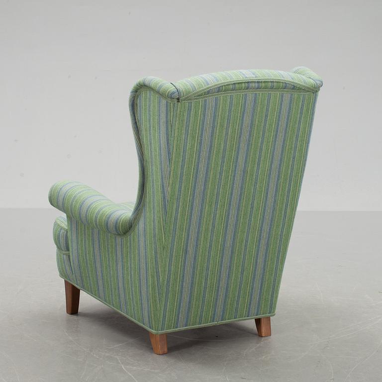 ÖRONLAPPSFÅTÖLJ, "Häggbom", Carl Malmsten, O H Sjögren, Tranås, etikettmärkt.