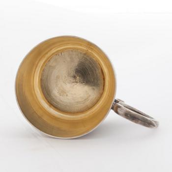 MOCCAKOPPAR, 6 st, silver, orientaliska, bär finska kontrollstämplar Suomen Kellosepät, Helsingfors 1953. Vikt ca 570 g.