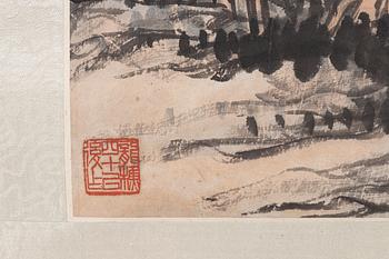 Xiao Sun (1883-1944), scroll painting, Mountanious landscape, China, dated 1930.