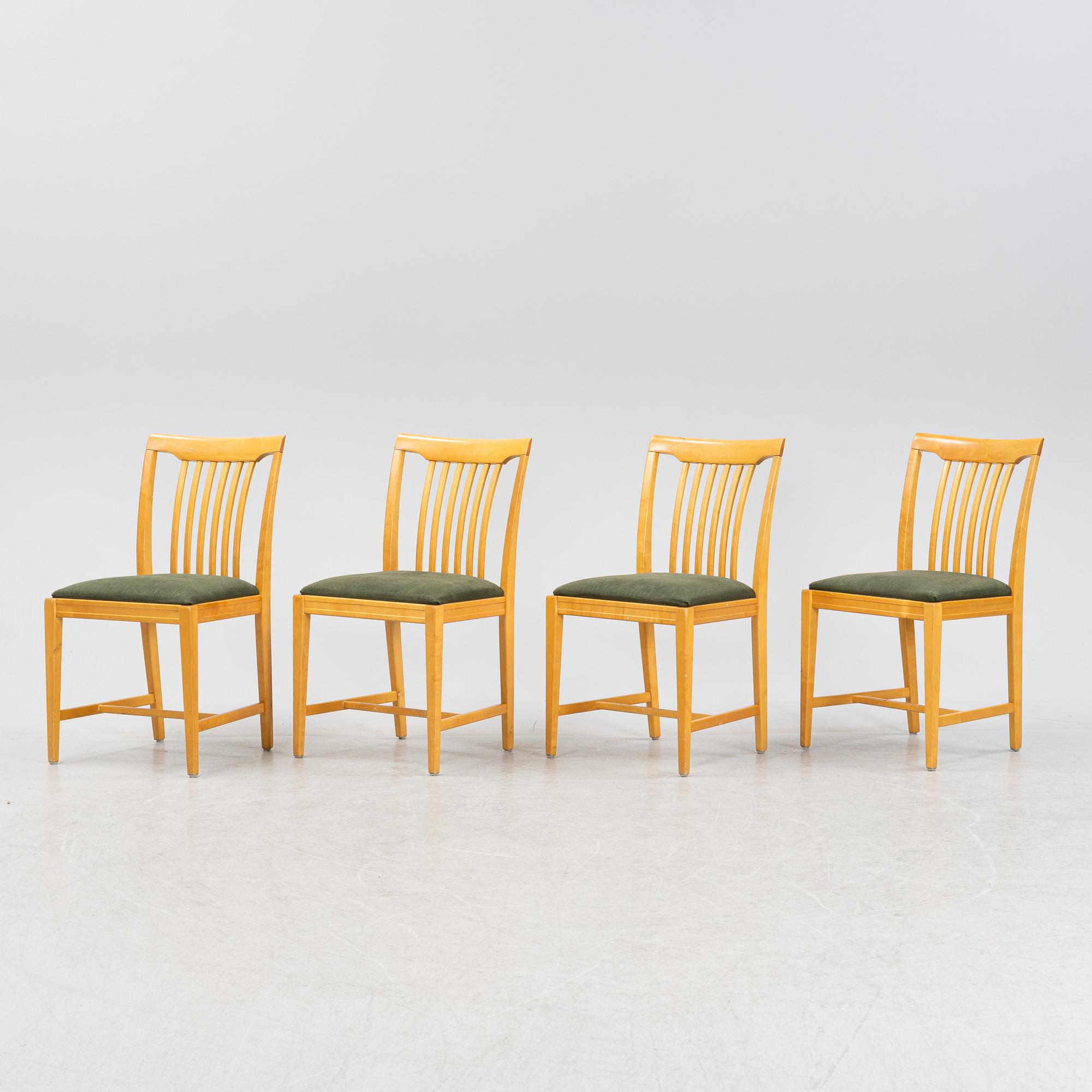 Svante Skogh, four birch 'Vindö' chairs, second half of the 20th century.