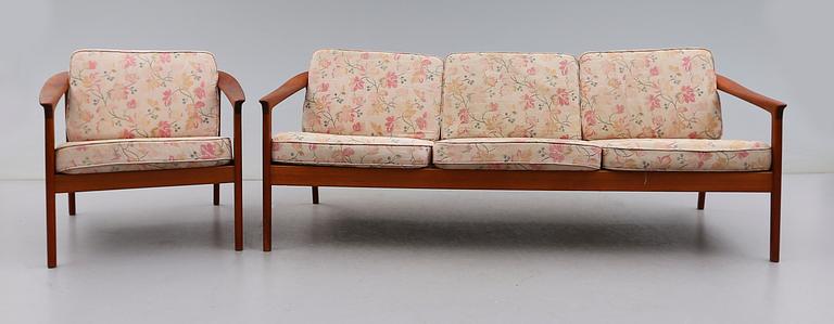 SOFFA SAMT FÅTÖLJ, Folke Ohlsson, Bodafors, 1900-talets andra hälft.