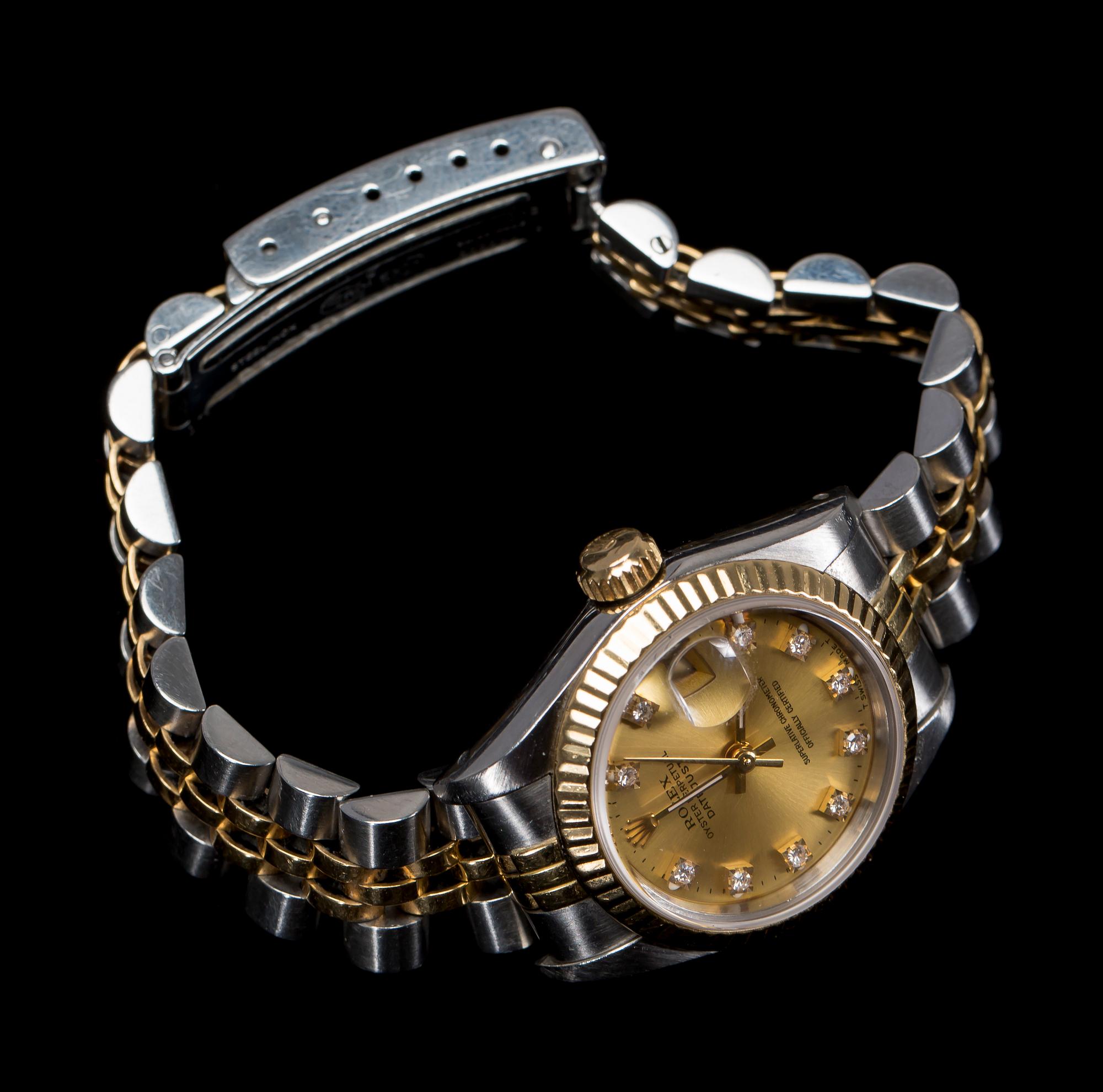 DAMARMBANDSUR, Rolex Oyster Perpetual Datejust, stål och guld.