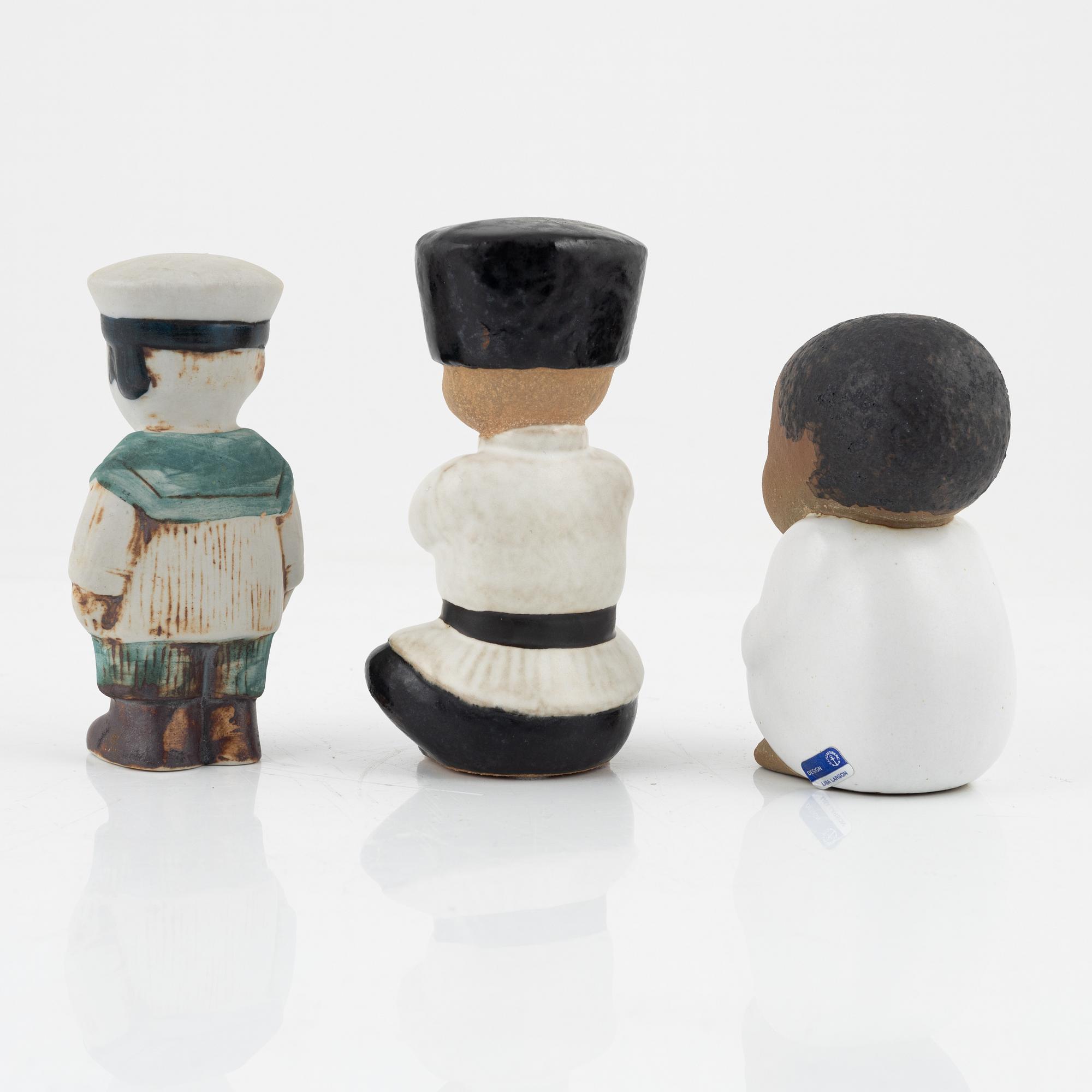 Lisa Larson, six stoneware figurines, Gustavsberg, Sweden.