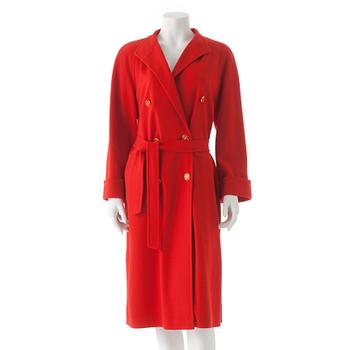 729. CÉLINE,  a red wool blend coat.