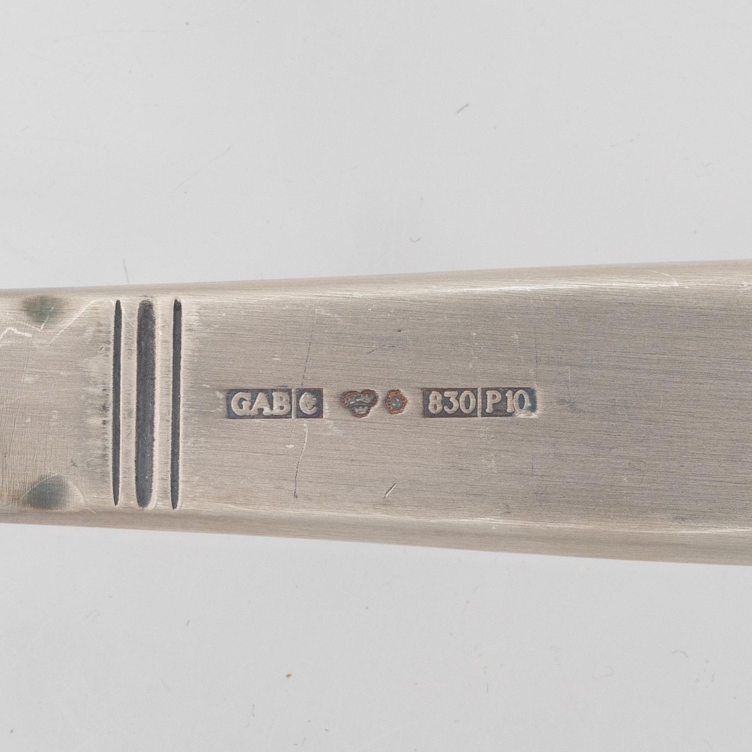 Jacob Ängman, a set of 21 silver flatware service parts, 'Rosenholm', GAB, among others, Eskilstuna, 1979.