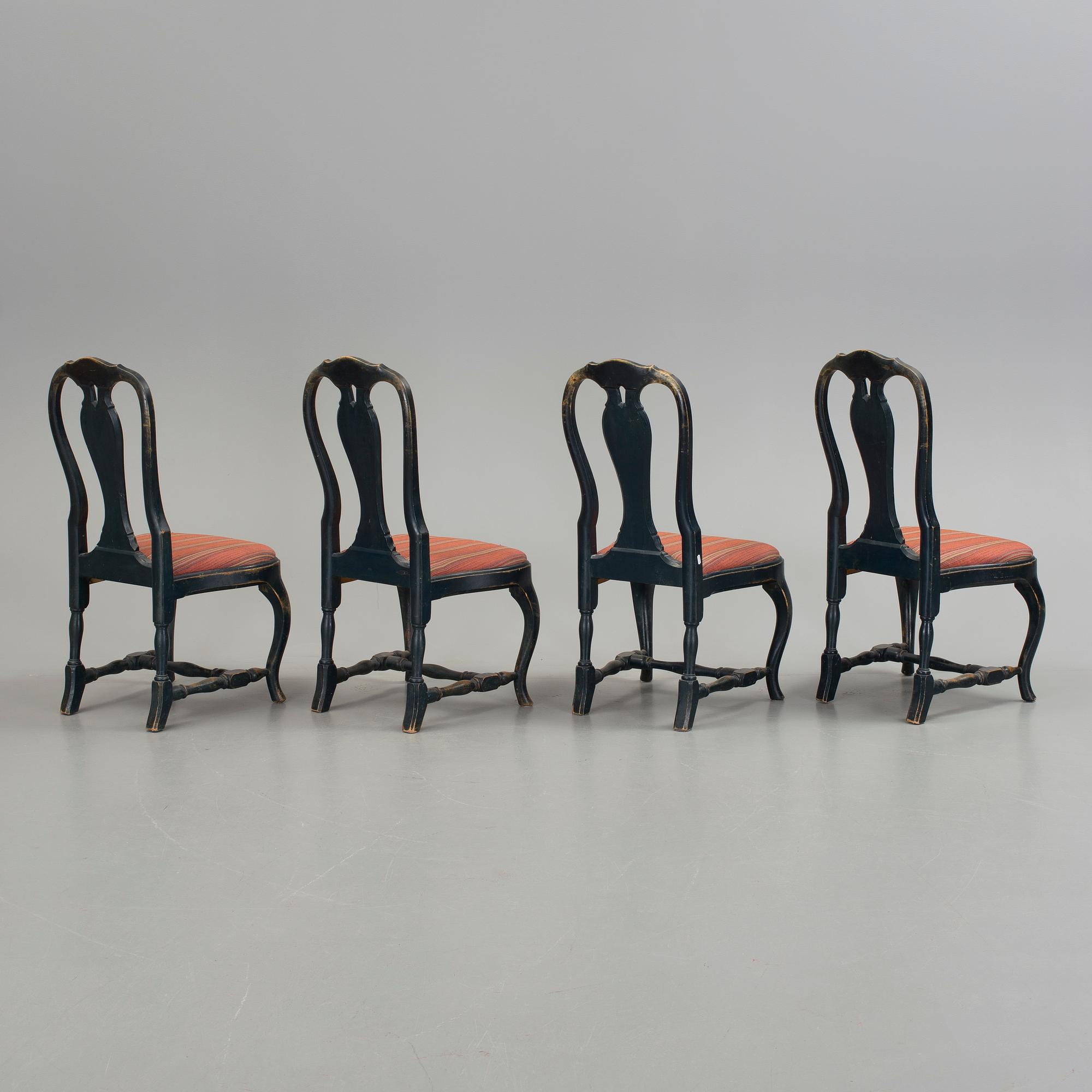 STOLAR, 4 st, rokokostil, andra hälft 1800-tals.