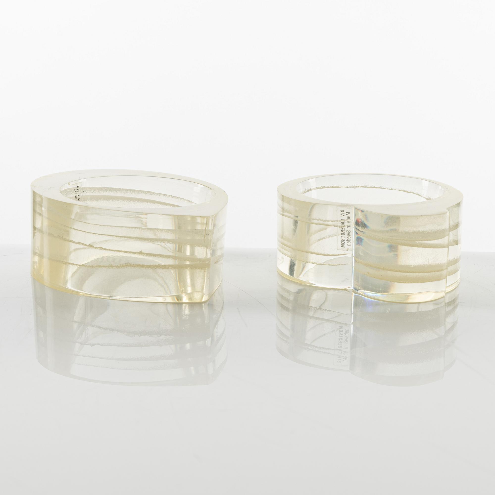 Siv Lagerström, bangles, two pieces, acrylic plastic.