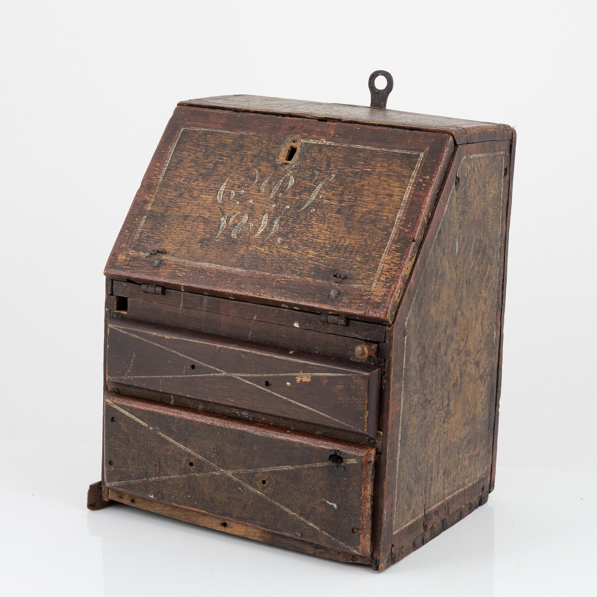 A Swedish provincial miniature secretaire, dated 1811.