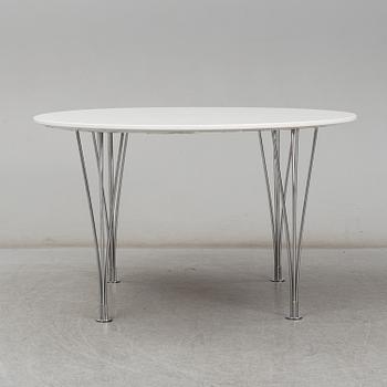 BRUNO MATHSSON & PIET HEIN, table, "Supercirkel", Mathsson International, Värnamo on license from Fritz Hansen, Denmark.