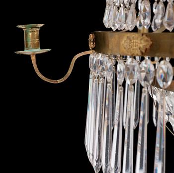 A late Gustavian circa 1800 thirteen-light chandelier.