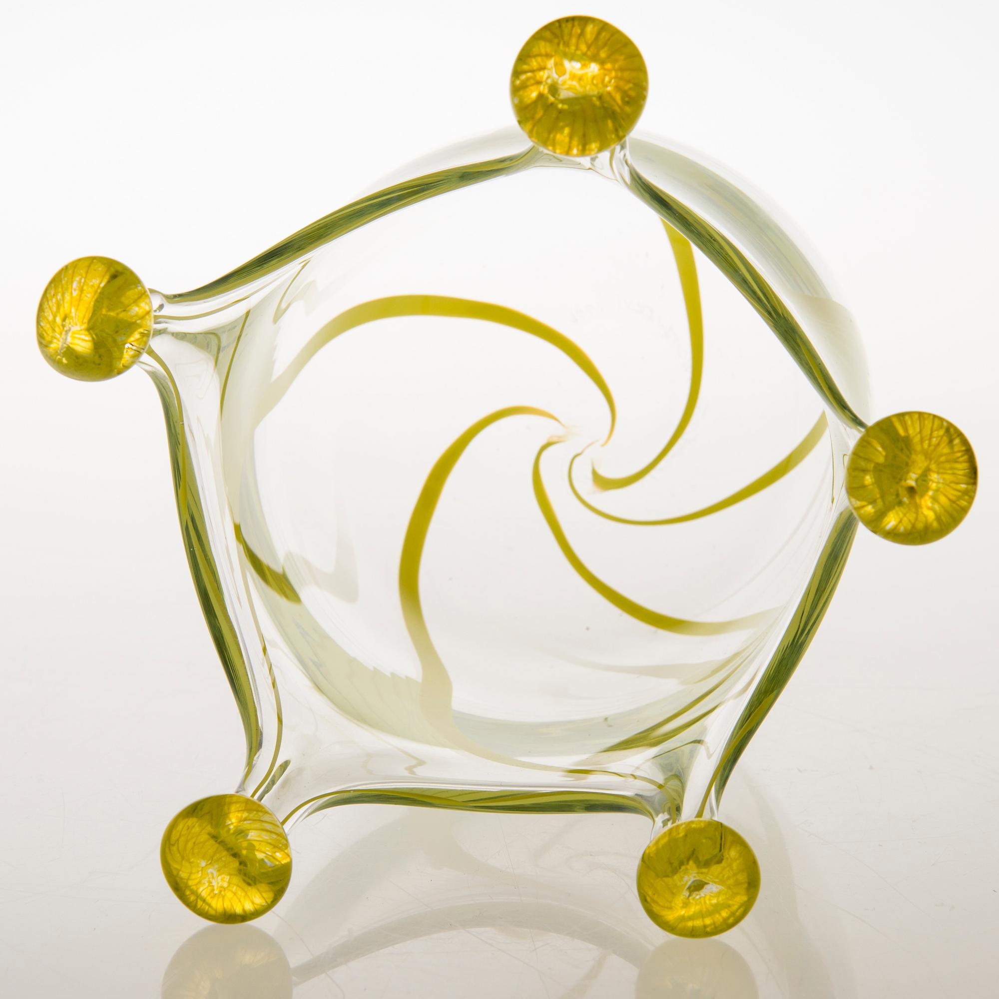 TIINA NORDSTÖM, a 'Yellow Prince' art glass signed Tiina Nordström Nuutajärvi 1996.