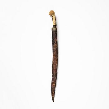 A fine large-eared walrus-hilted Yatagan, Ottoman empire probably Ioannina, Epirus.