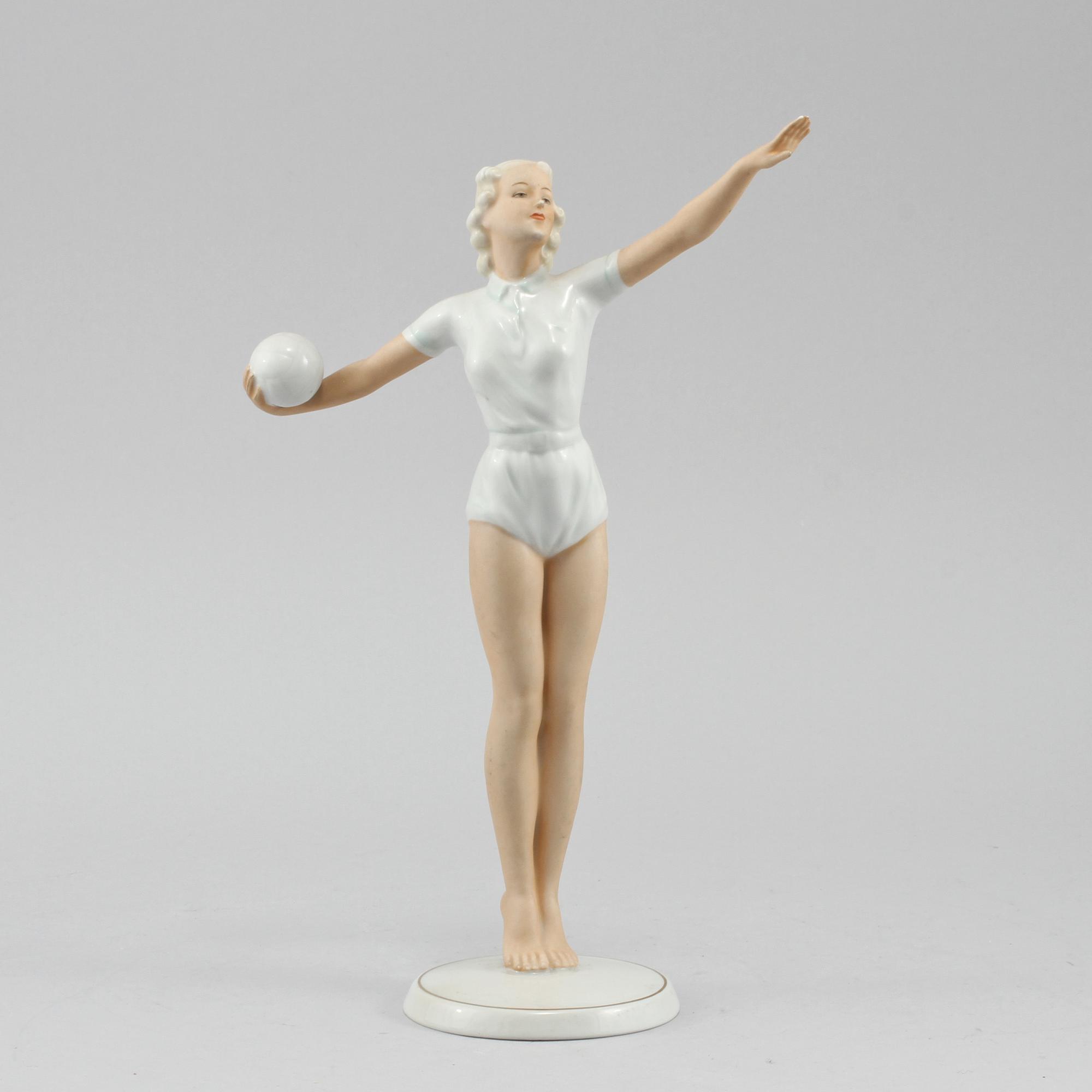 FIGURIN, porslin, art deco, Schaubach Kunst, Tyskland, 1930-tal.