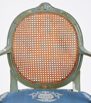 Carl Malmsten, karmstolar, ett par, Swedish Grace, snickarmästare Albin Johansson, Stockholm, för Villa Kvikkjokk, 1927.