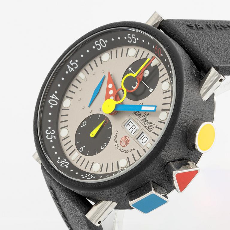 Alain Silberstein, Krono Bauhaus, chronograph, wristwatch, 40 mm.