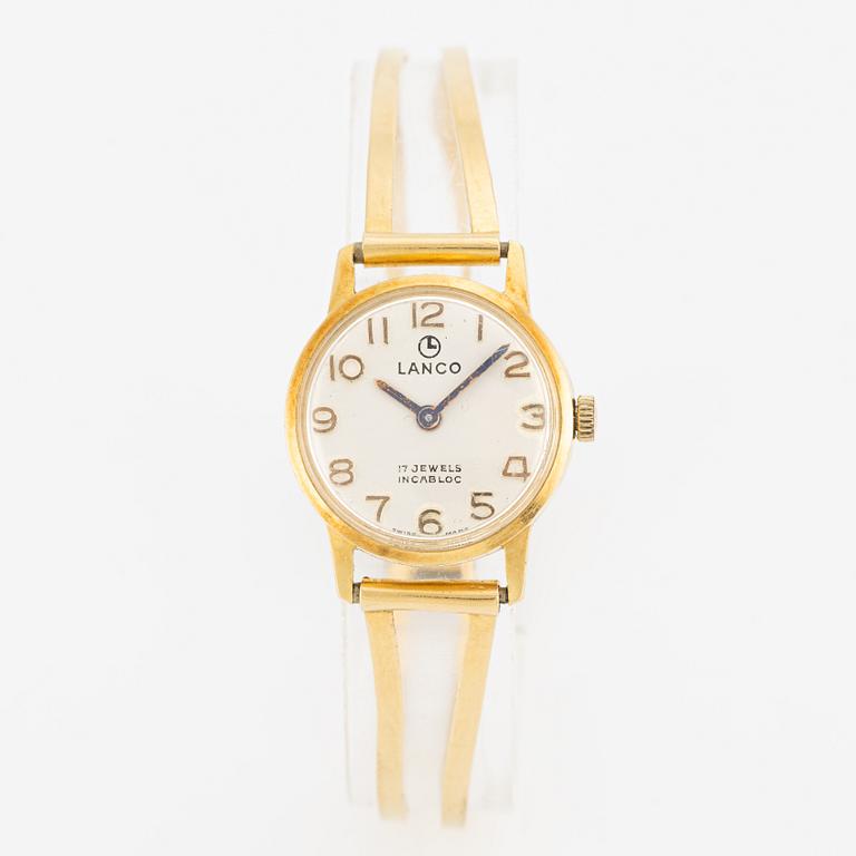 Lanco, wristwatch, 18K gold, 22 mm.