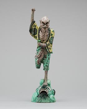 A kangxi style figurine, Qing Dynasty 19th cent.