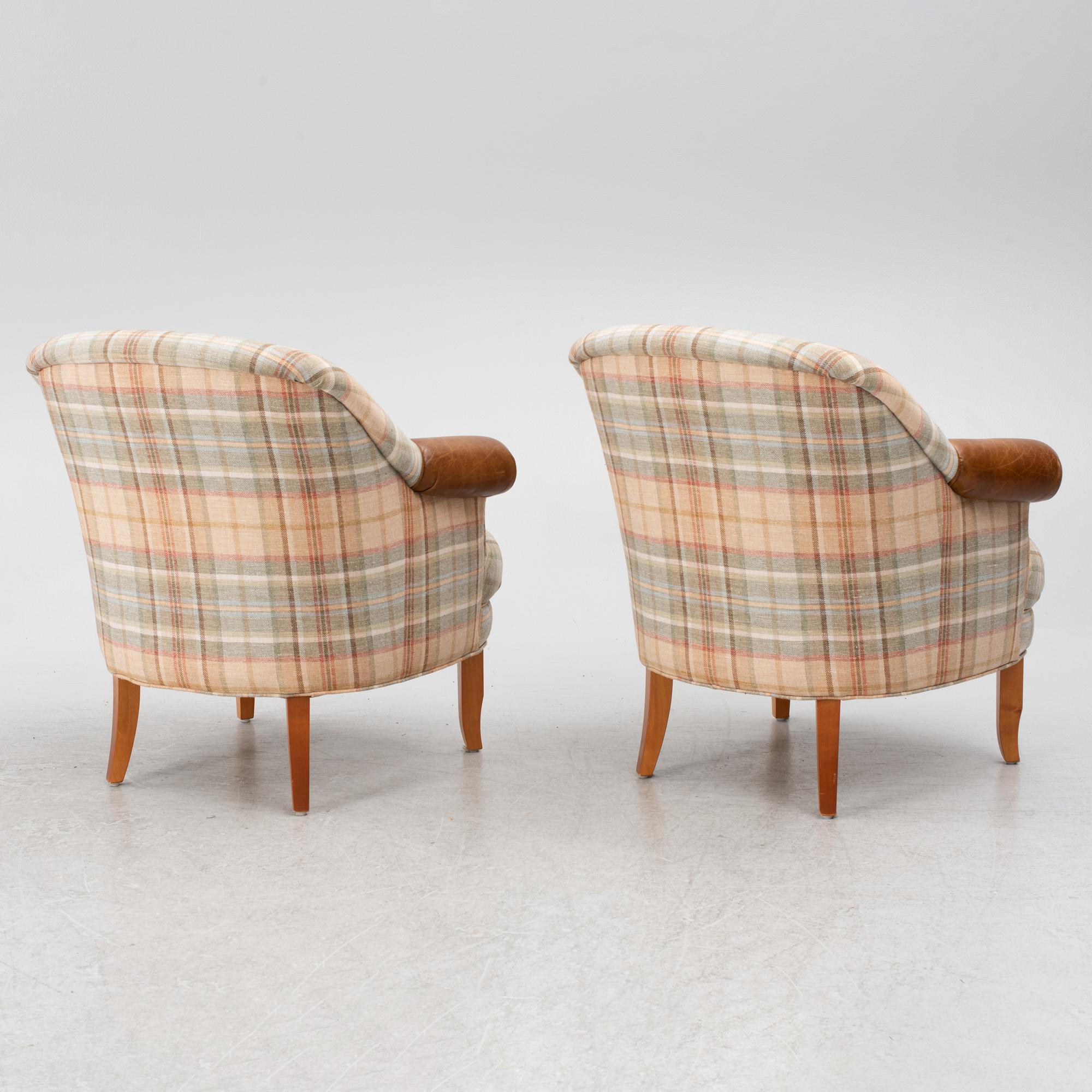 A pair of easy chairs, Jio furniture, Jönköping, second half of the 20th century.
