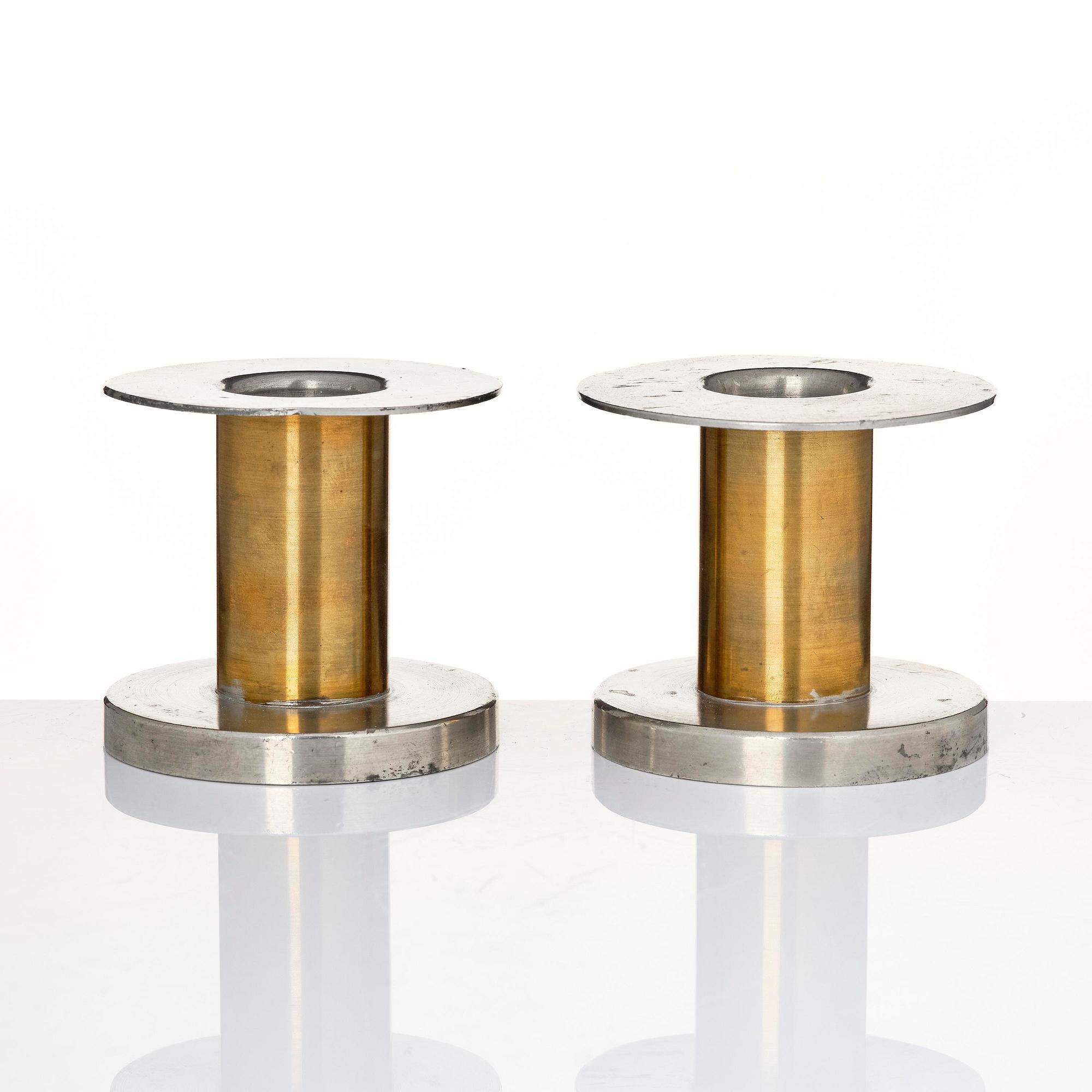 Nils Fougstedt, a rare pair of candlesticks model A 1277, Firma Svenskt Tenn, Stockholm, 1935.