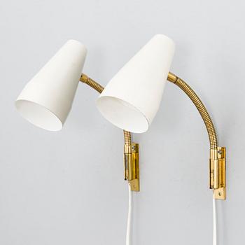 LISA JOHANSSON-PAPE, a pair of 1960's '50-056/2, wall lights for Stockmann Orno.