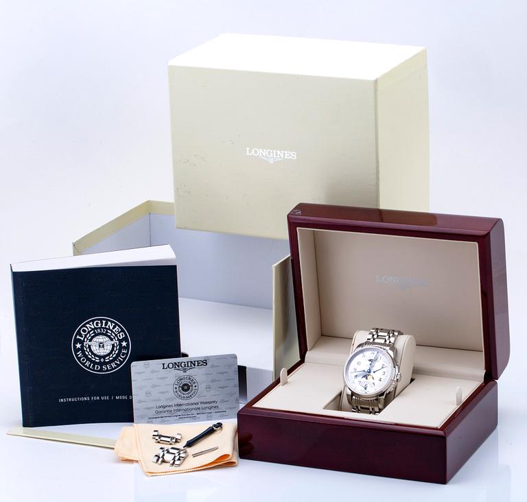 Longines Saint-Imier Moonphase Automatic SET L2.764.4.73.6, wristwatch 44 mm.