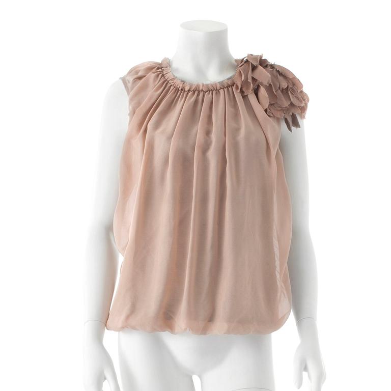 LANVIN, a silk and jersey top.