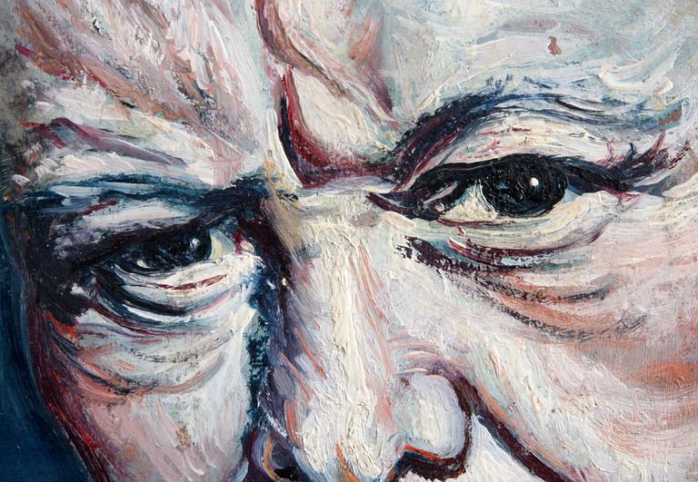 OKÄND KONSTNÄR, olja på pannå, monogramsign IwB.
