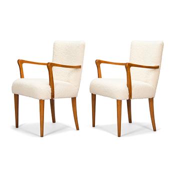 Werner West, a pair 1940's armchairs for Oy Stockmann Ab, Keravan Puusepäntehdas.