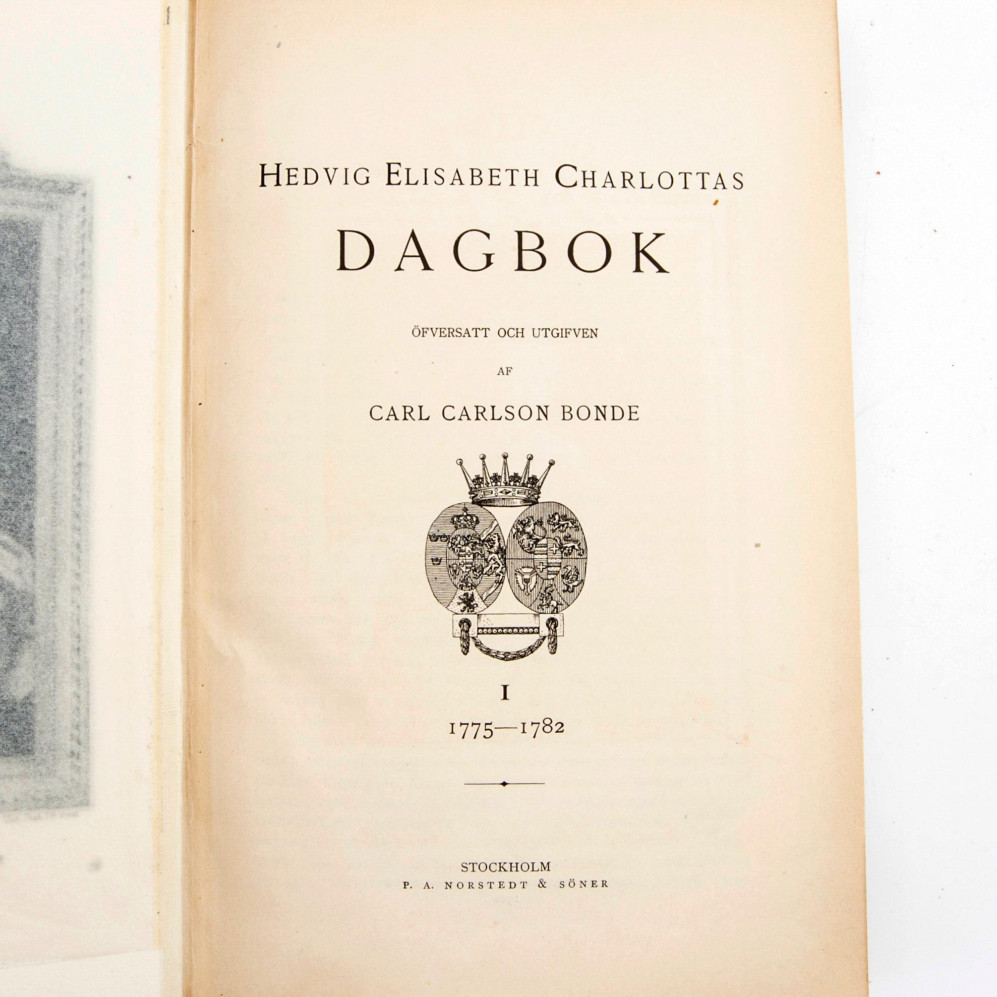 Book work 9 vol "Hedvig Elisabeth Charlotta's diary".