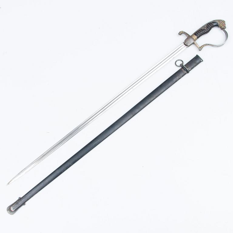 An Imperial German artillery officer's sword, circa 1900.