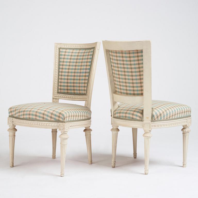 A matched set of twelve Gustavian chairs, second part of the 18th century.