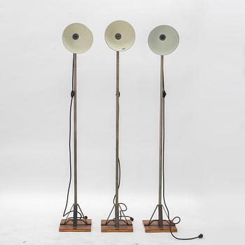 A set of three industrial lights, mid 20th Century.