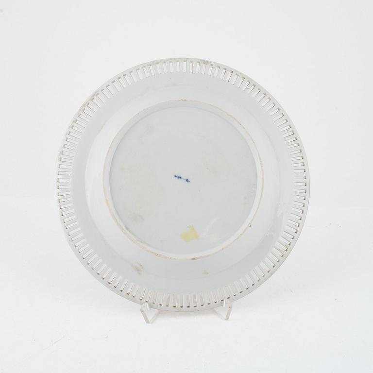 A pierced porcelain plate, KPM Berlin, 19th century.