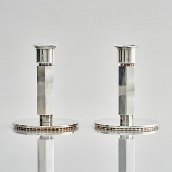 Wiwen Nilsson, ljusstakar, ett par, sterling silver, Lund 1946.