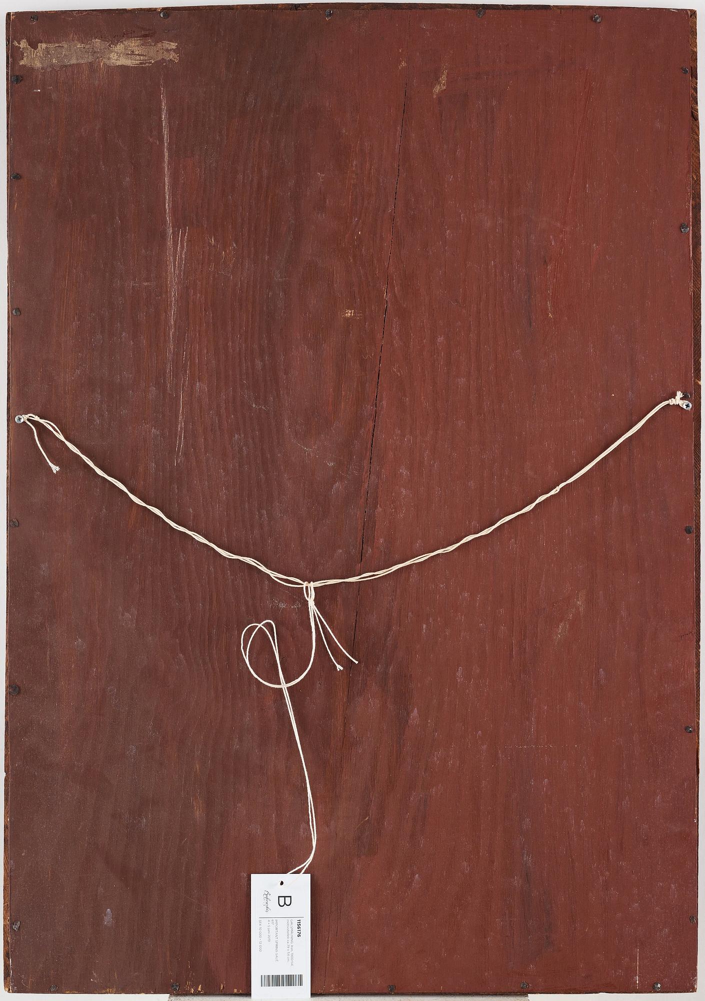 GLASMÅLNING, Iran, 1900-tal, motivstorlek ca 79 x 54 cm.