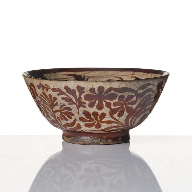 Skål, glaserat lergods, Safavid stil.