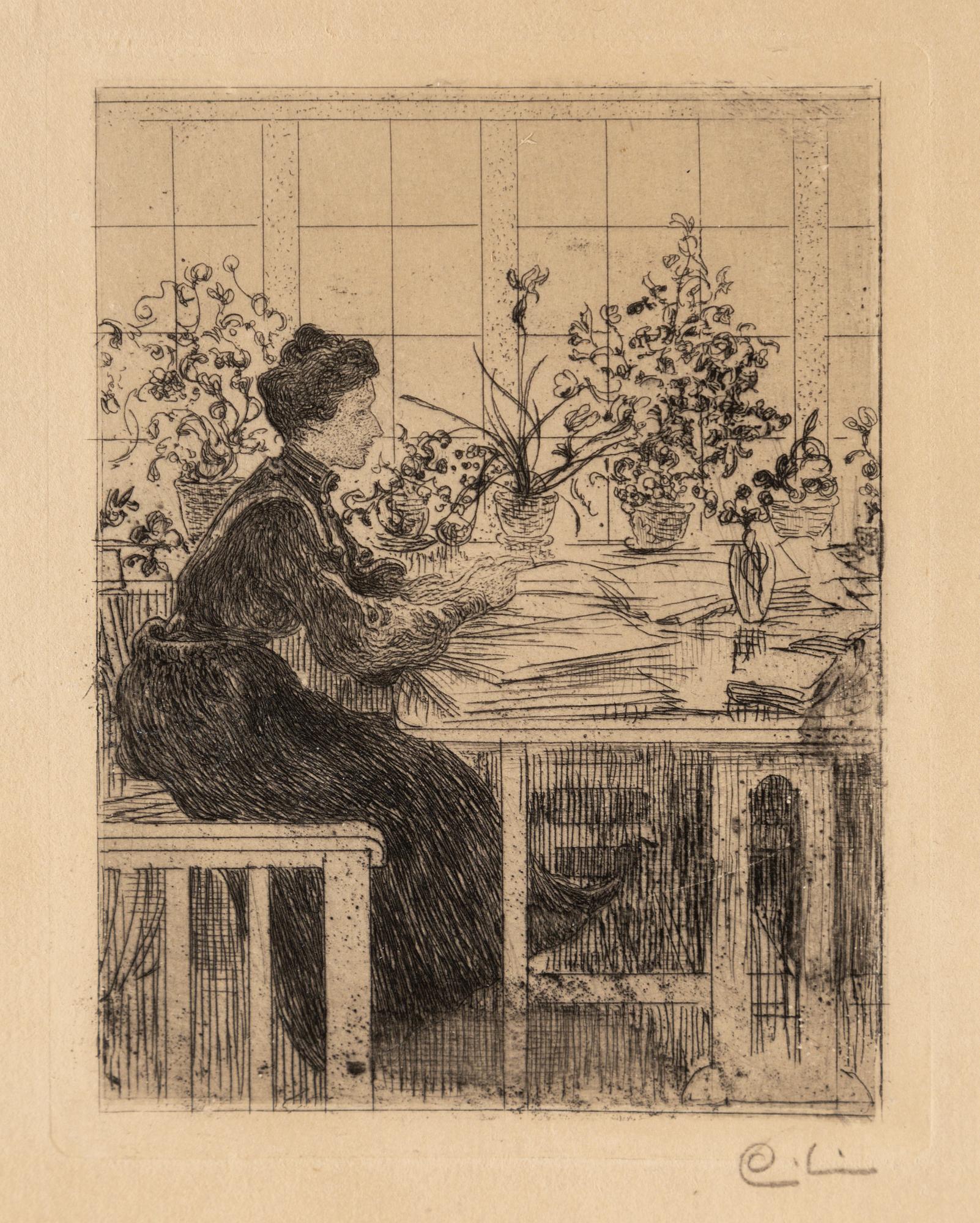 CARL LARSSON, etching, 1908, signed in pencil.