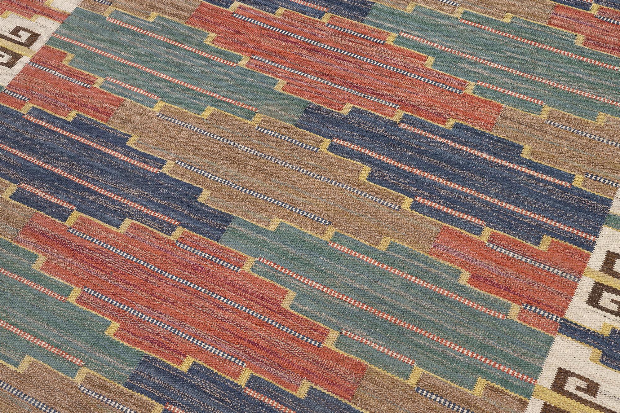 Märta Måås-Fjetterström, a 'Blå heden' carpet , flat weave, c. 303 x 202 cm, signed AB MMF.