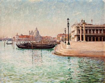 125. Olof Krumlinde, Gondolas near Piazza San Marco, Venice.