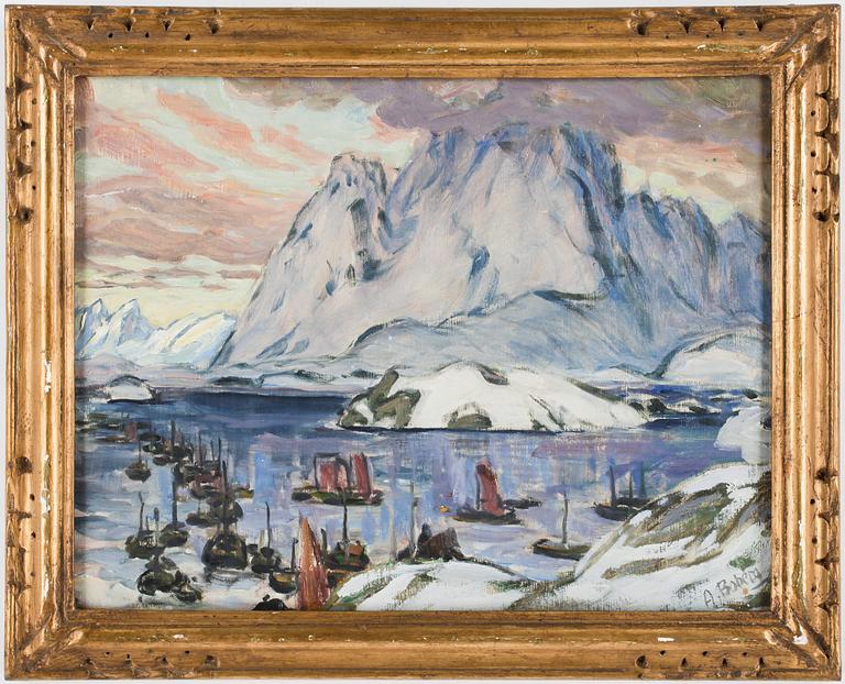 ANNA BOBERG, olja på pannå, signerad.