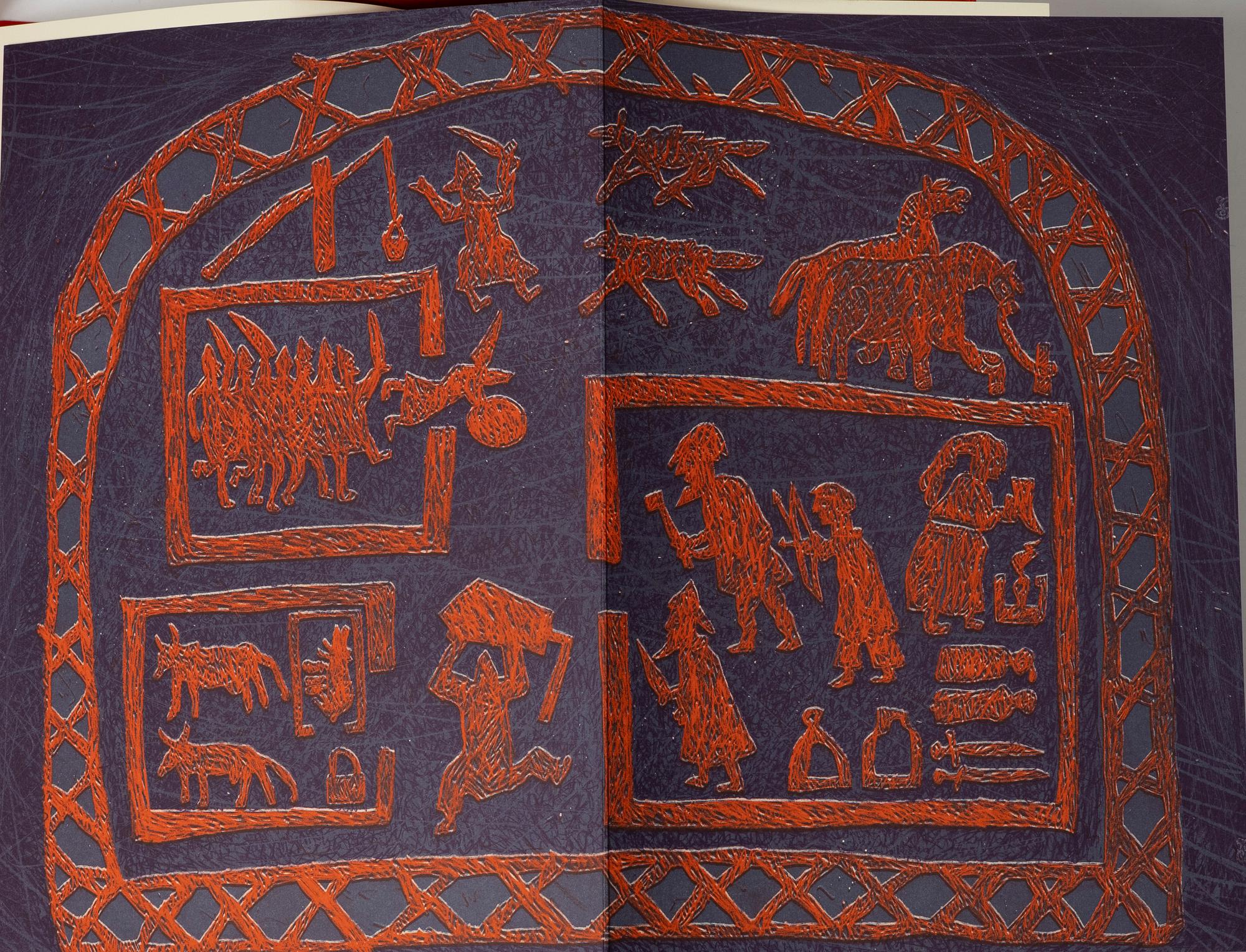 Jordi Arkö, Colour lithographic portfolios/bookworks, 2 pcs, "The Longships" by Frans G Bengtsson, 1991.