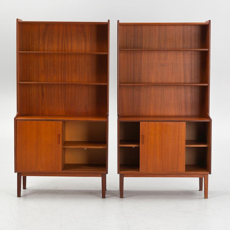 Bokhyllor, 2 st, Skandinavien, 1960-tal.