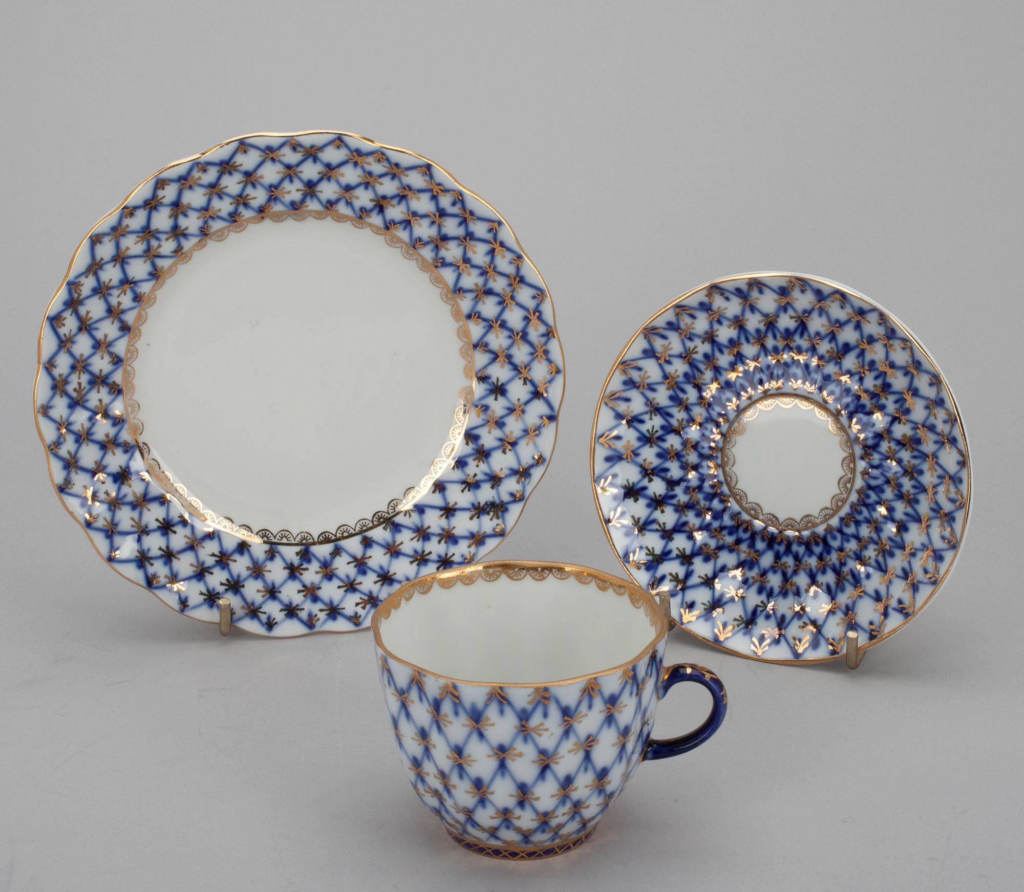 KAFFESERVIS, 33 delar, "Cobalt Net" Lomonosov, Made in USSR.