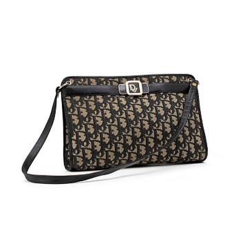 486. CHRISTIAN DIOR, a black monogram canvas shoulder bag.