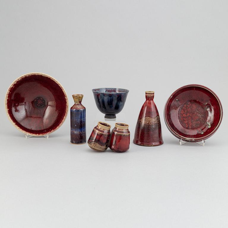 Henning Nilsson, Sven Hofverberg, Höganäs and others, 3 vases and 3 bowls, Sweden, second half of 20th century,